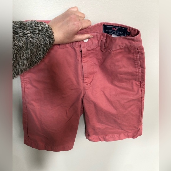 vineyard vines Boys 16 Salmon Pink Khaki Chino 9.5” inseam Shorts - VGUC! - Picture 10 of 10